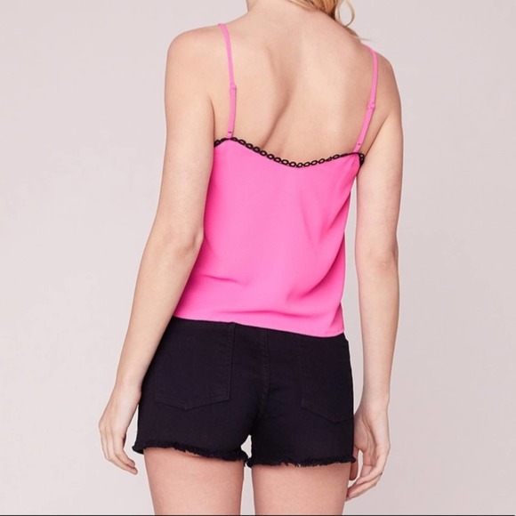 BB Dakota Women's Pink One Hot Minute Bubble Crepe Button Front Cami Tank sz S - Picture 6 of 7